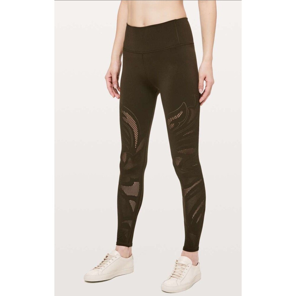 Lululemon Reveal Tight *En Avante 26" Dark Olive size 6